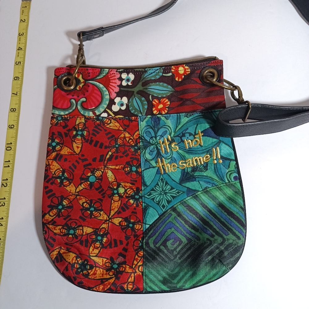 Desigual Bandolera Paulina Woven Cross Body Bag Mix Pattern - Picture 9 of 9